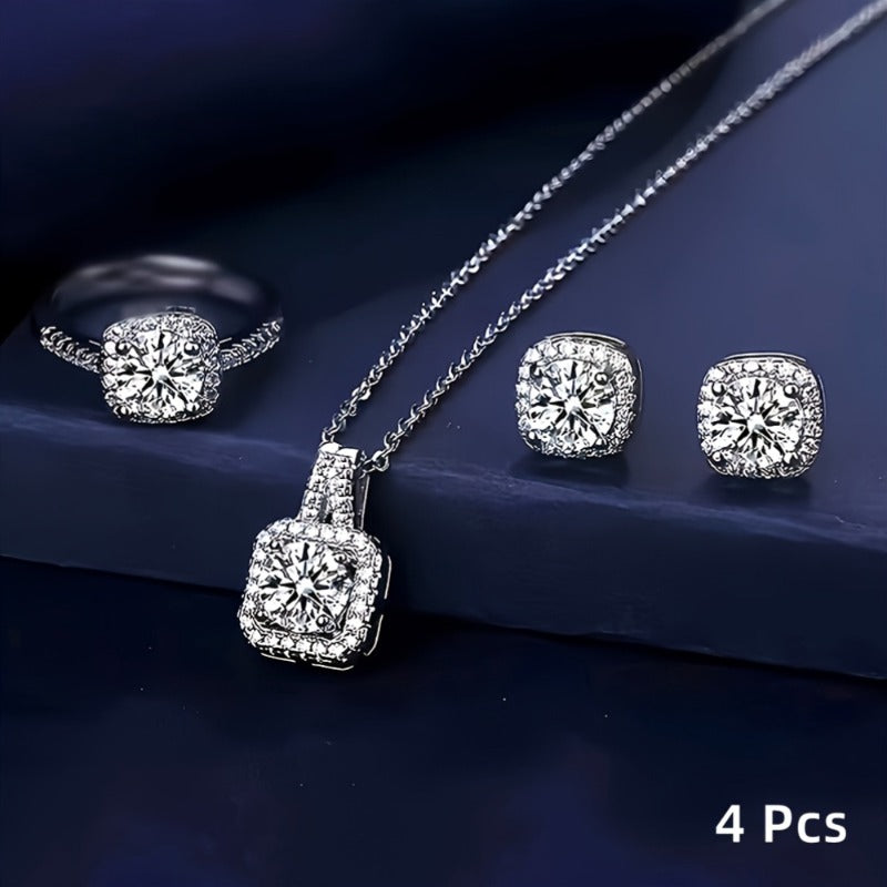 Elkie | Set Elegantes Schmucksets mit Halskette, Ring und Ohrringen