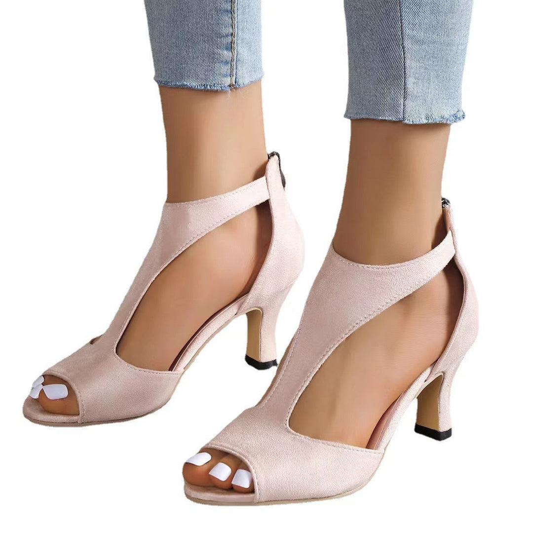 Alouettea | Peep Toe Absatz mit geschwungenem Seitenschnitt