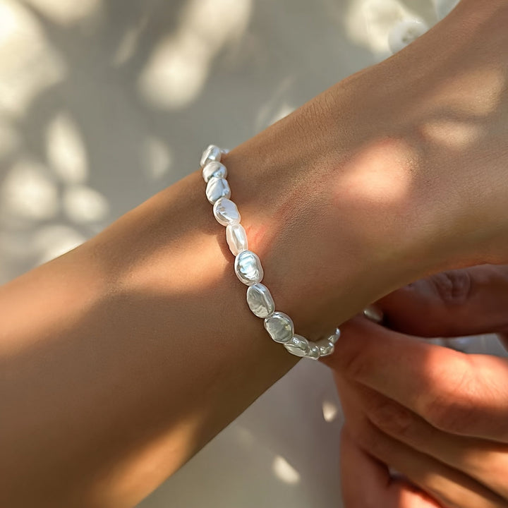 Bailey | 1 Stück Modische Barock-Perlenarmband mit Individuellem Charakter