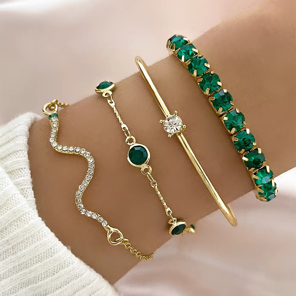 Orelissea | Spiel Armbänder Kristall Smaragd Klassisch