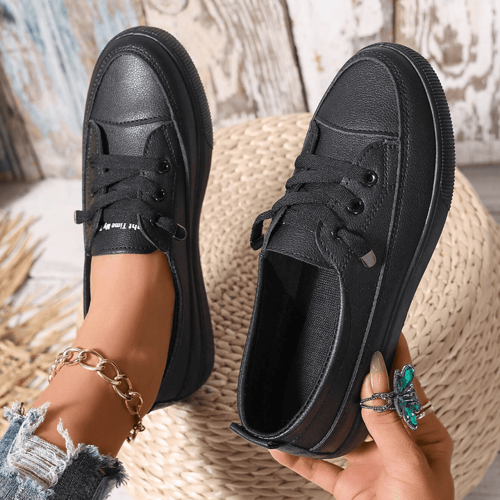 Dovella | Weiße Orthopädische Schuhe für Frauen mit Schnürsenkeln und Weicher Einlage