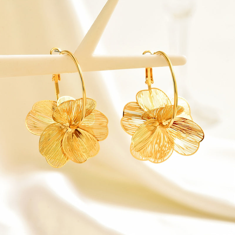 Selah | Doppelte Goldohrringe mit modernem Design