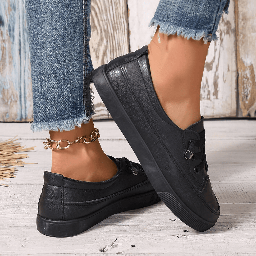 Dovella | Weiße Orthopädische Schuhe für Frauen mit Schnürsenkeln und Weicher Einlage