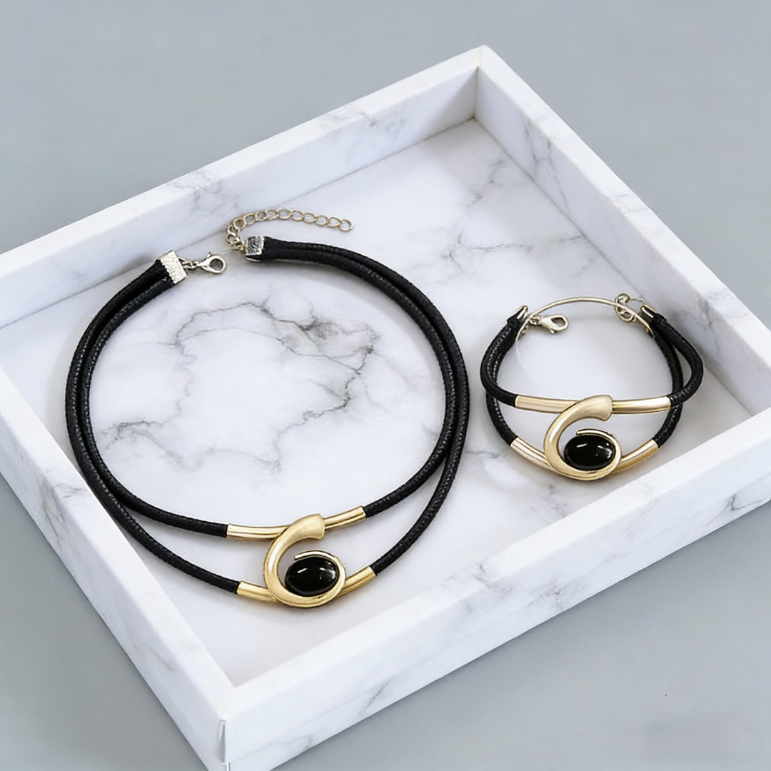 Suri  | Vintage Boho-Stil Halsketten- und Armband-Set
