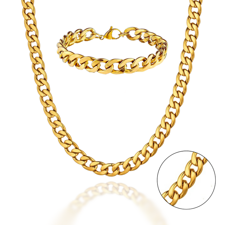Reid | Set aus Halskette und Armband aus Kette für Männer mit kühnen Stil
