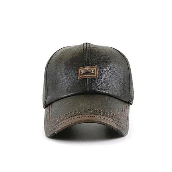 Olivaro | Warme Lederkappe für Herren Ideal für Herbst und Winter