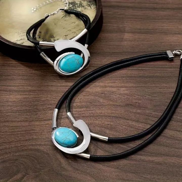 Suri  | Vintage Boho-Stil Halsketten- und Armband-Set