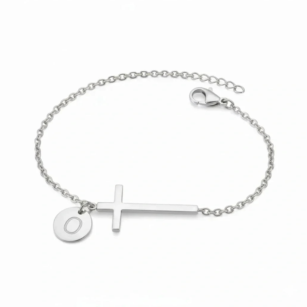 Elodryn | Heilige Initialenarmband – Personalisierte Kreuz