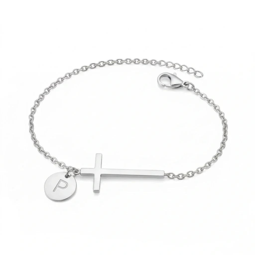 Elodryn | Heilige Initialenarmband – Personalisierte Kreuz