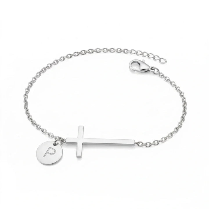 Elodryn | Heilige Initialenarmband – Personalisierte Kreuz