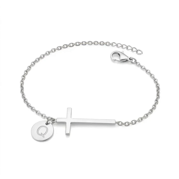 Elodryn | Heilige Initialenarmband – Personalisierte Kreuz