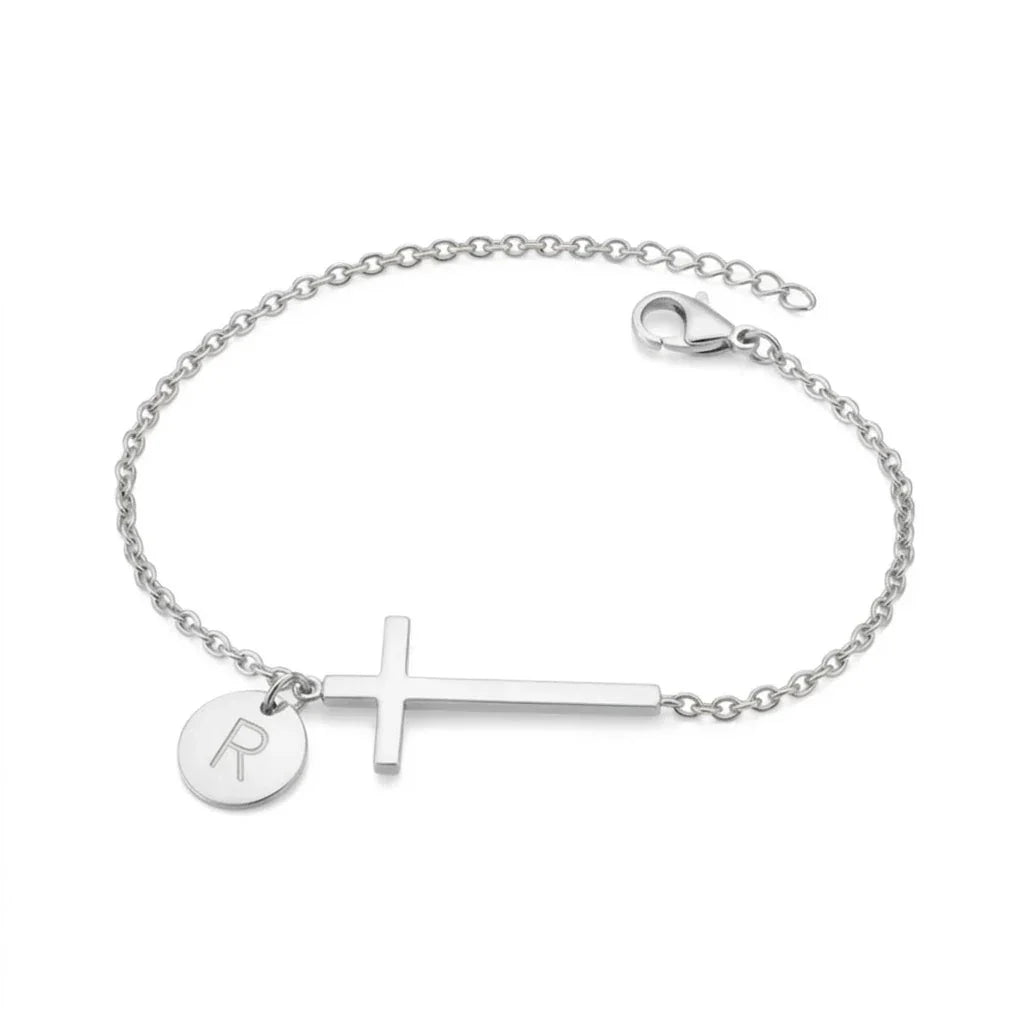 Elodryn | Heilige Initialenarmband – Personalisierte Kreuz