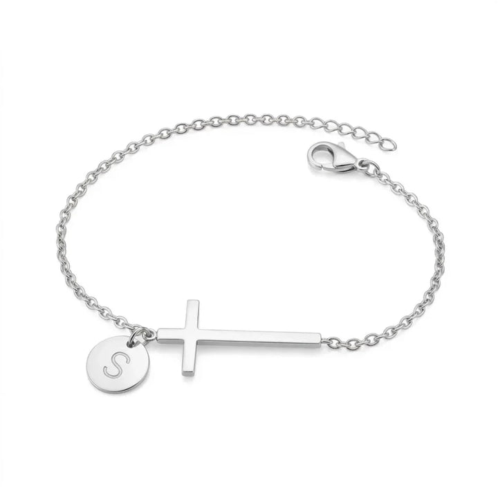 Elodryn | Heilige Initialenarmband – Personalisierte Kreuz