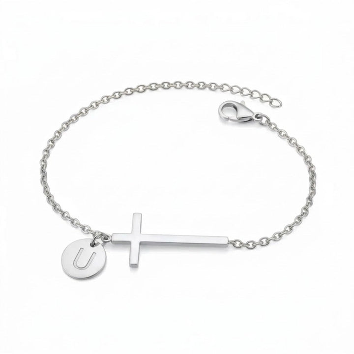 Elodryn | Heilige Initialenarmband – Personalisierte Kreuz