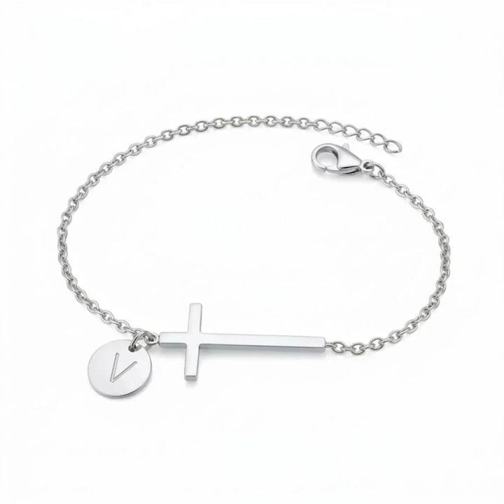 Elodryn | Heilige Initialenarmband – Personalisierte Kreuz