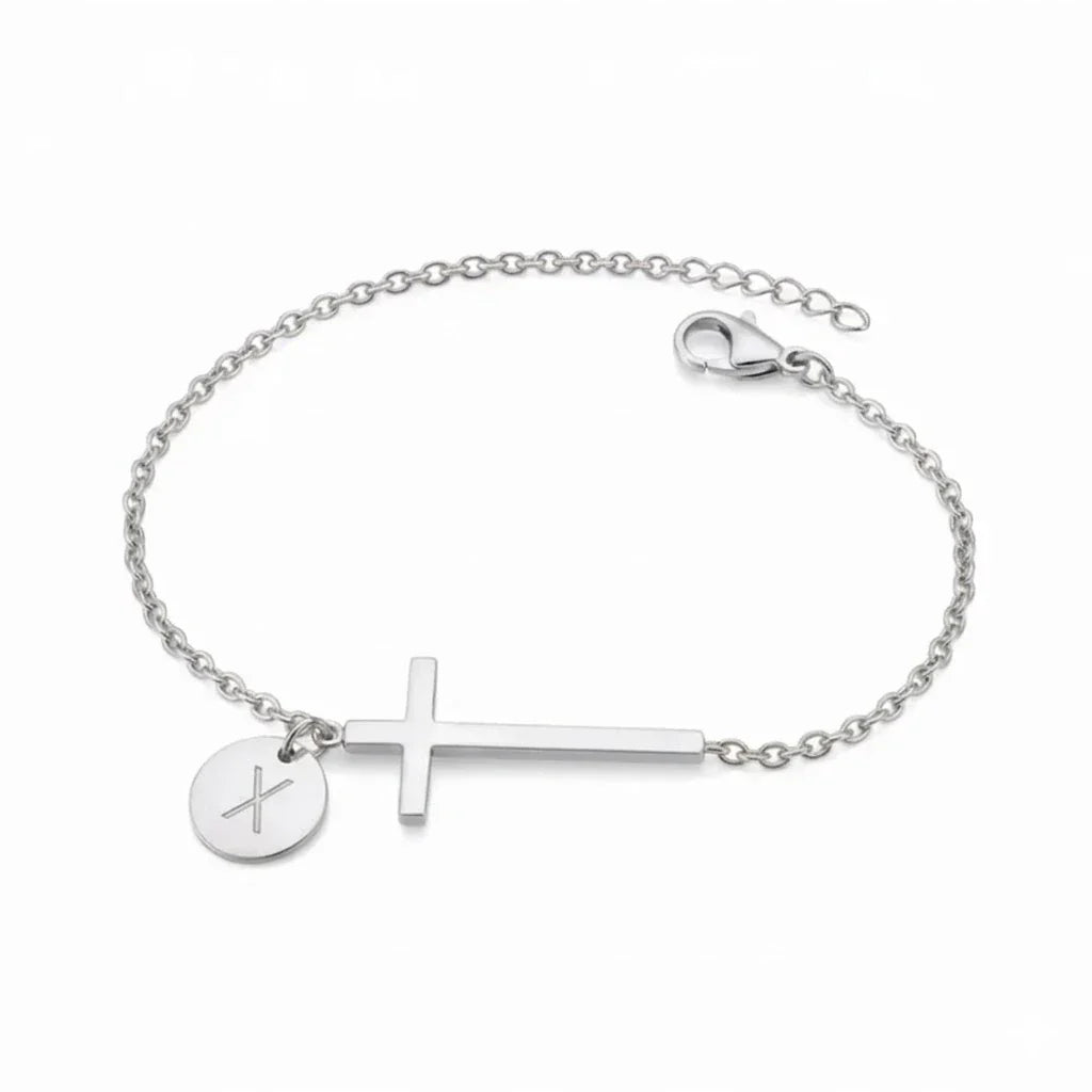 Elodryn | Heilige Initialenarmband – Personalisierte Kreuz