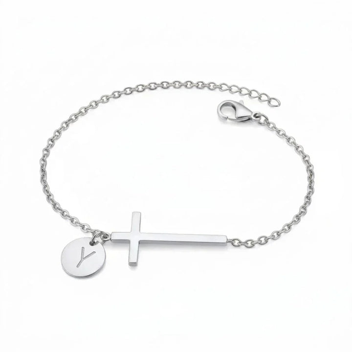 Elodryn | Heilige Initialenarmband – Personalisierte Kreuz