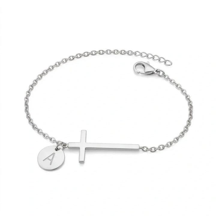 Elodryn | Heilige Initialenarmband – Personalisierte Kreuz
