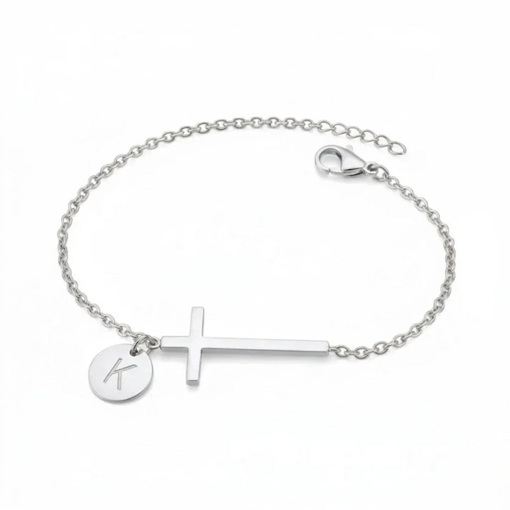 Elodryn | Heilige Initialenarmband – Personalisierte Kreuz