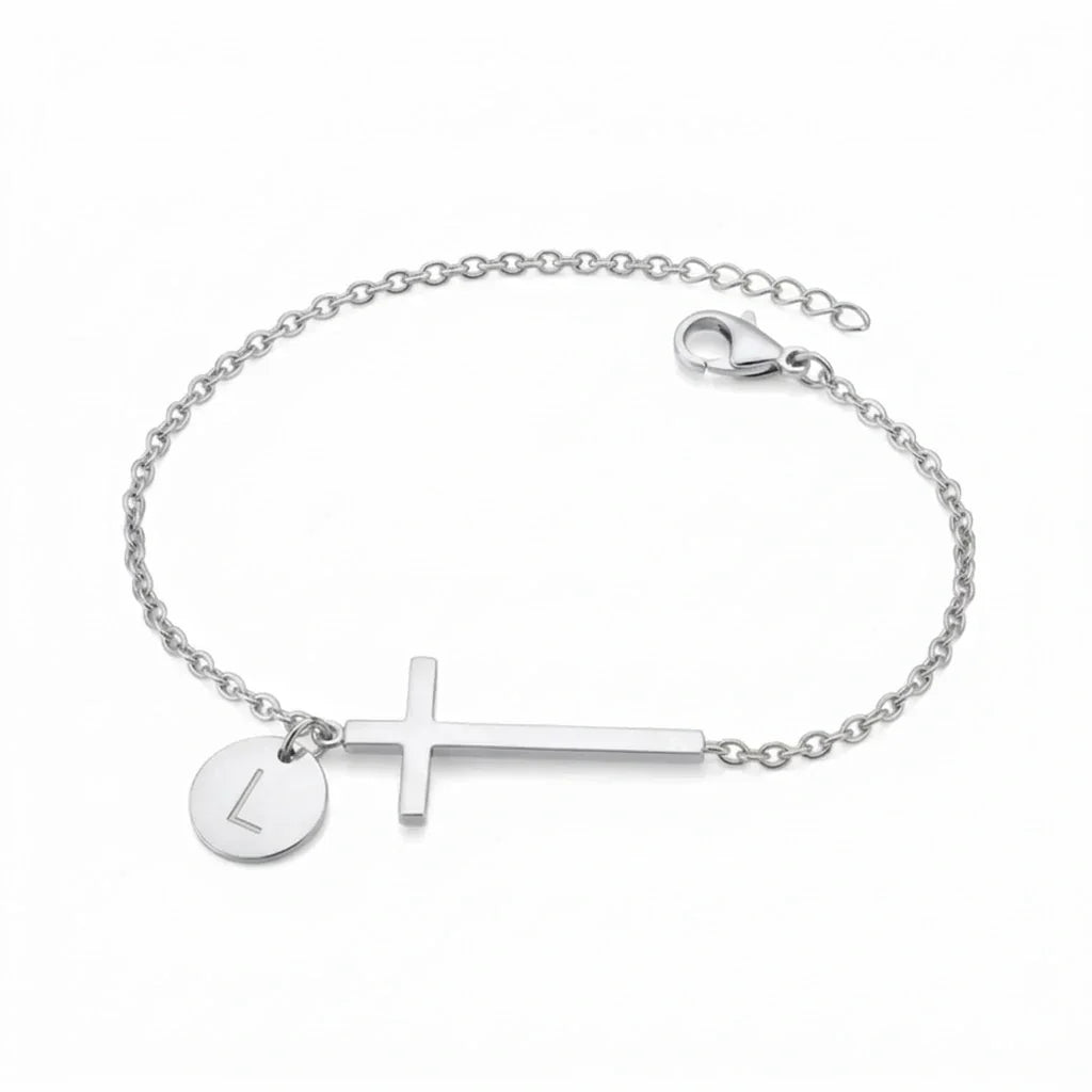 Elodryn | Heilige Initialenarmband – Personalisierte Kreuz