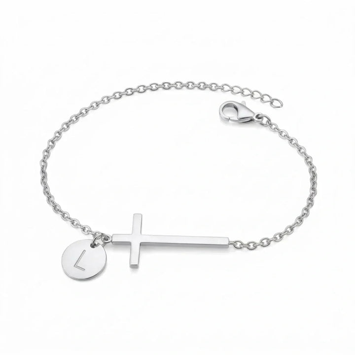 Elodryn | Heilige Initialenarmband – Personalisierte Kreuz