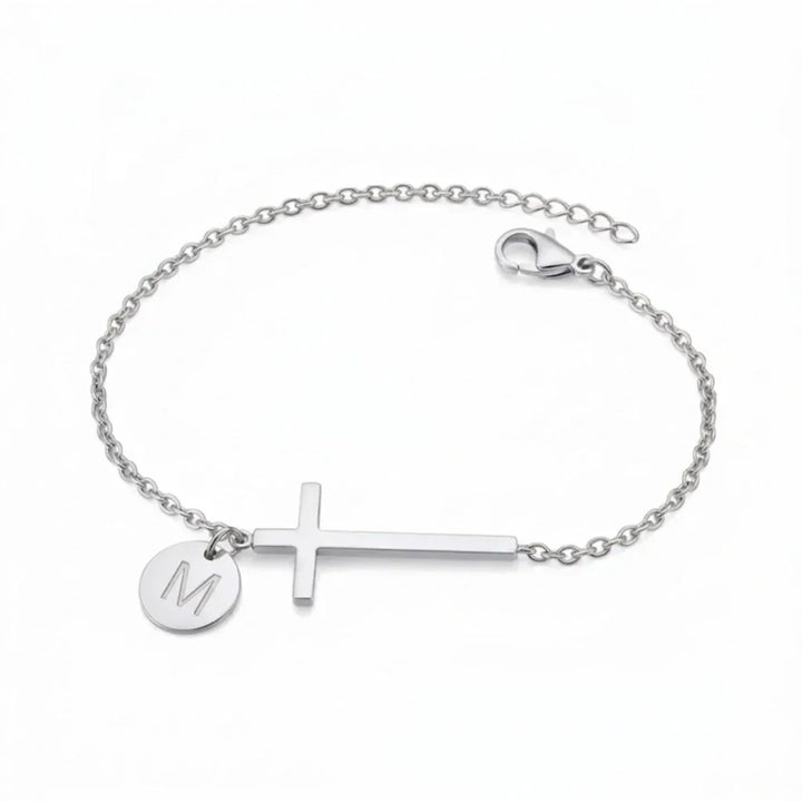 Elodryn | Heilige Initialenarmband – Personalisierte Kreuz