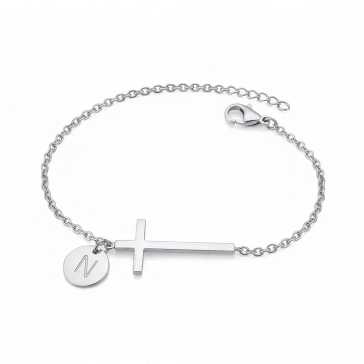 Elodryn | Heilige Initialenarmband – Personalisierte Kreuz